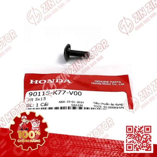 VÍT 5X15MM DÙNG CHUNG NHIỀU DÒNG XE HONDA 90115K77V00 CHÍNH HÃNG