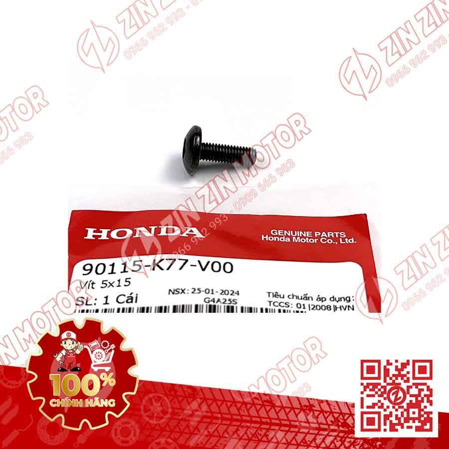 VÍT 5X15MM DÙNG CHUNG NHIỀU DÒNG XE HONDA 90115K77V00 CHÍNH HÃNG