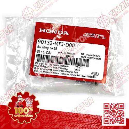 Alternative view of BU LÔNG 6X18MM DÙNG CHUNG NHIỀU DÒNG XE HONDA 90132MFJD00 CHÍNH HÃNG