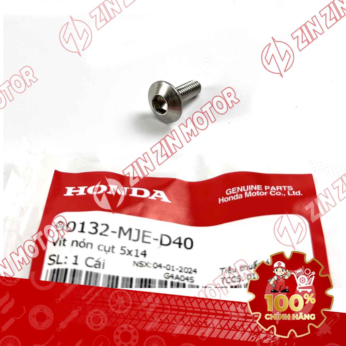 VÍT 5X14MM DÙNG CHUNG NHIỀU DÒNG XE HONDA 90132MJED40 CHÍNH HÃNG