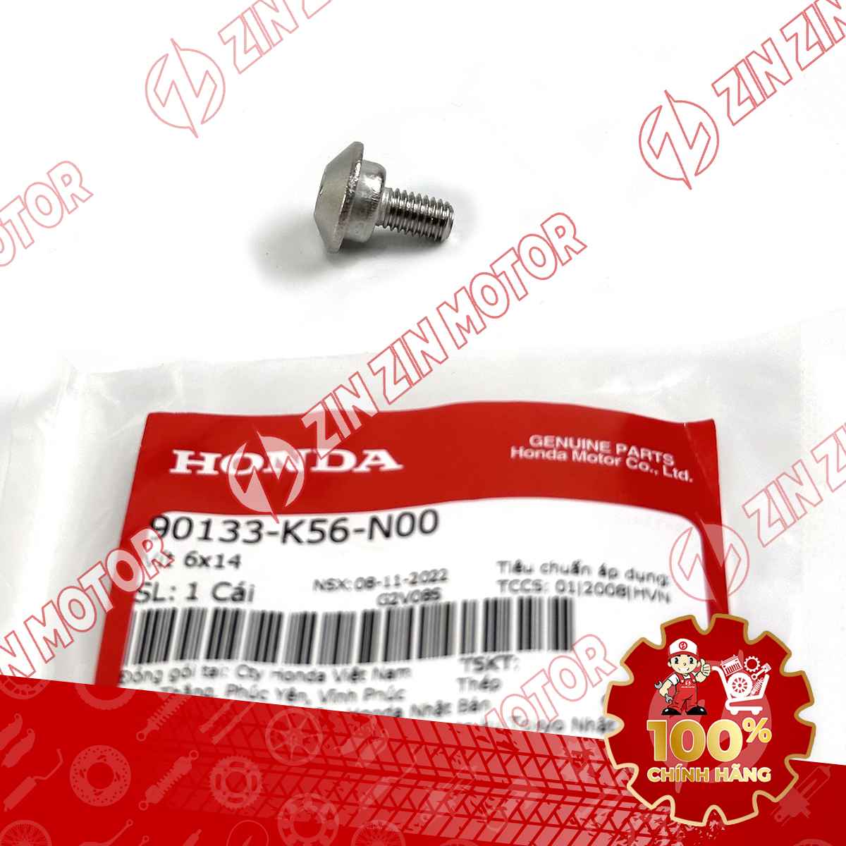 VÍT 6X14MM DÙNG CHUNG NHIỀU DÒNG XE HONDA 90133K56N00 CHÍNH HÃNG