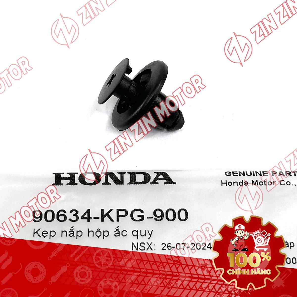 KẸP NẮP HỘP ẮC QUY, ỐC BẤM KẸP LỚN DÙNG CHUNG NHIỀU DÒNG XE HONDA 90634KPG900 CHÍNH HÃNG