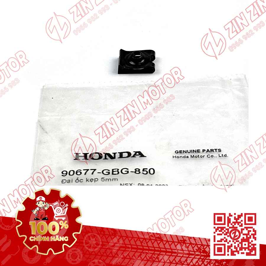 ĐAI ỐC KẸP 5MM DÙNG CHUNG NHIỀU DÒNG XE HONDA 90677GBG850 CHÍNH HÃNG