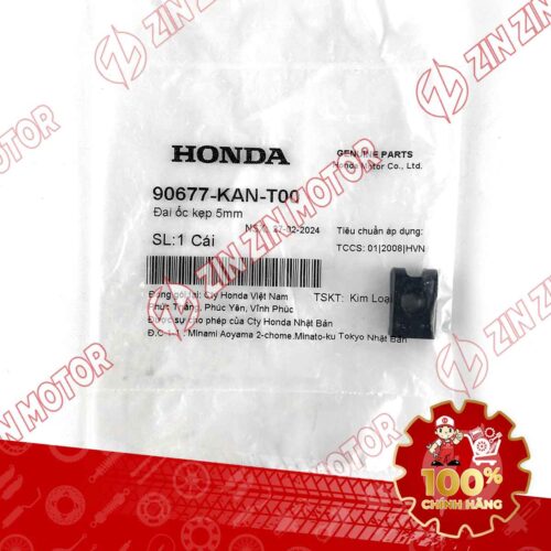 Alternative view of ĐAI ỐC KẸP 5MM DÙNG CHUNG NHIỀU DÒNG XE HONDA 90677KANT00 CHÍNH HÃNG