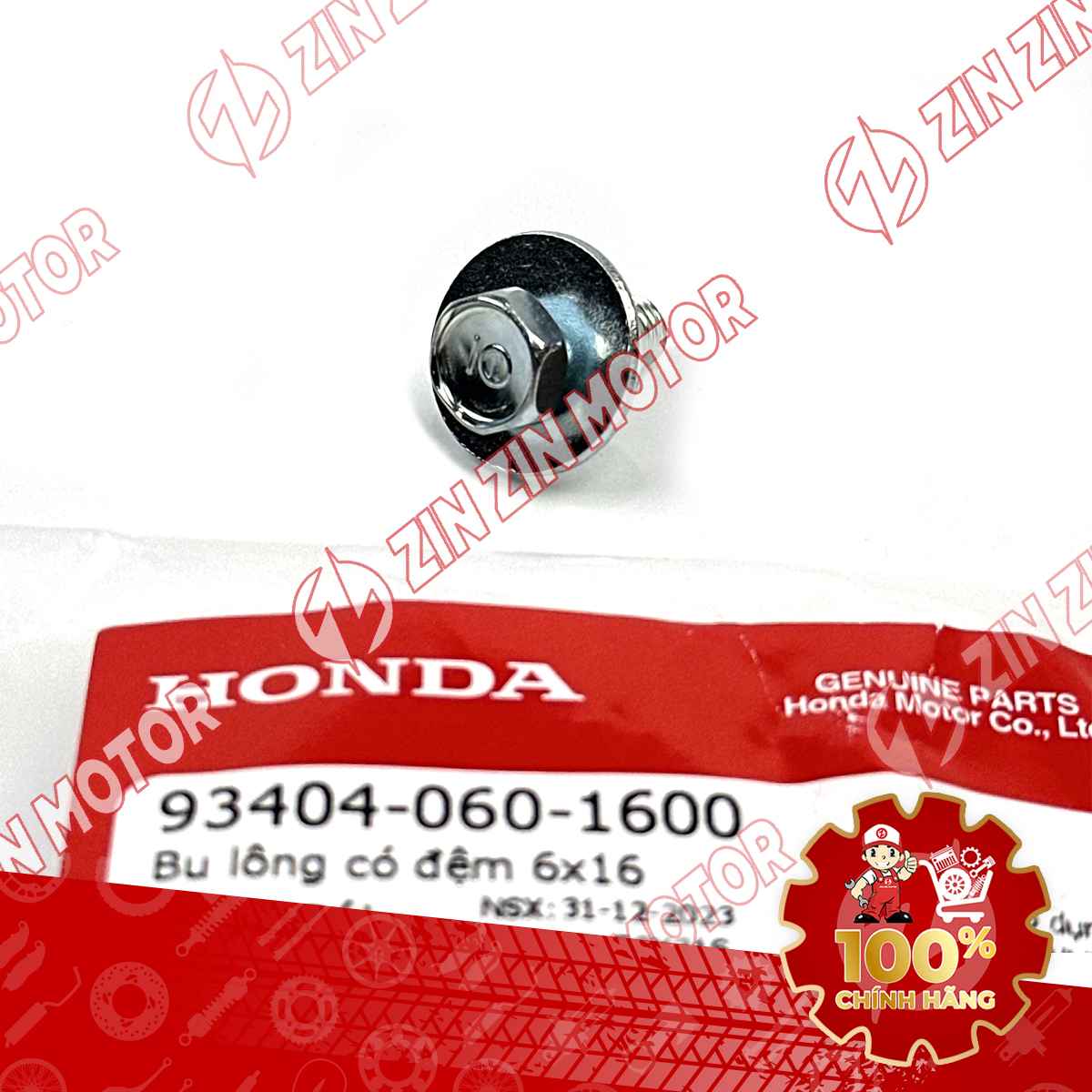BU LÔNG CÓ ĐỆM 6X16MM BẠC DÙNG CHUNG NHIỀU DÒNG XE HONDA 934040601600 CHÍNH HÃNG