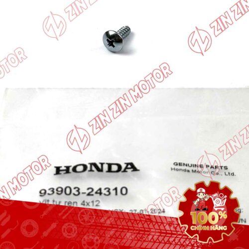 VÍT TỰ REN 4X12MM BẠC DÙNG CHUNG NHIỀU DÒNG XE HONDA 9390324310 CHÍNH HÃNG