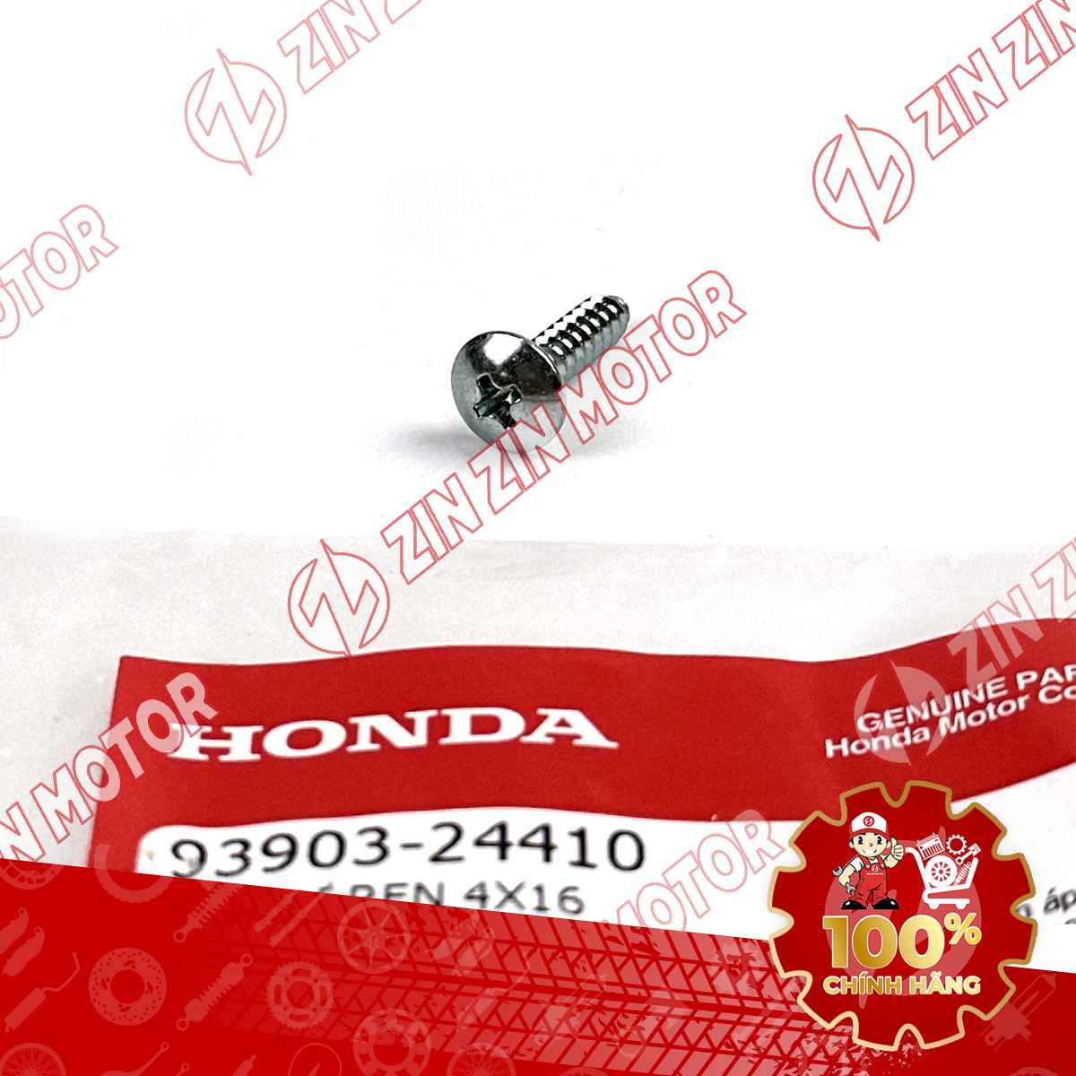 VÍT TỰ REN 4X16MM BẠC DÙNG CHUNG NHIỀU DÒNG XE HONDA 9390324410 CHÍNH HÃNG