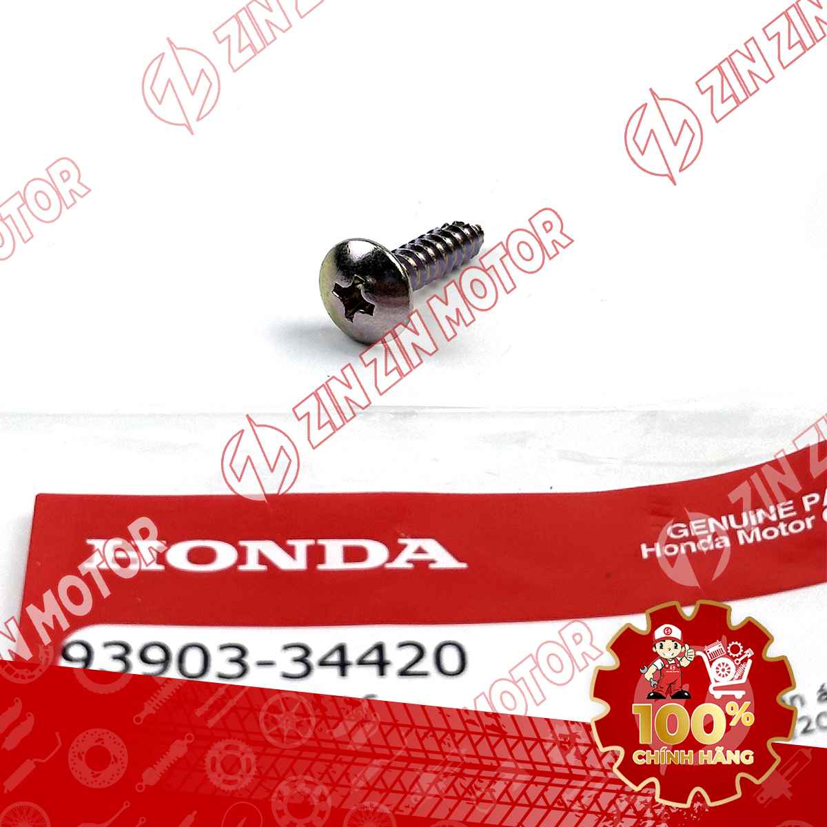 VÍT TỰ REN 4X16MM BẠC DÙNG CHUNG NHIỀU DÒNG XE HONDA 9390334420 CHÍNH HÃNG