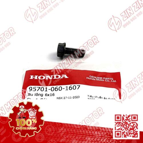 BU LÔNG LỤC GIÁC 6X16MM ĐEN DÙNG CHUNG NHIỀU DÒNG XE HONDA 957010601607 CHÍNH HÃNG