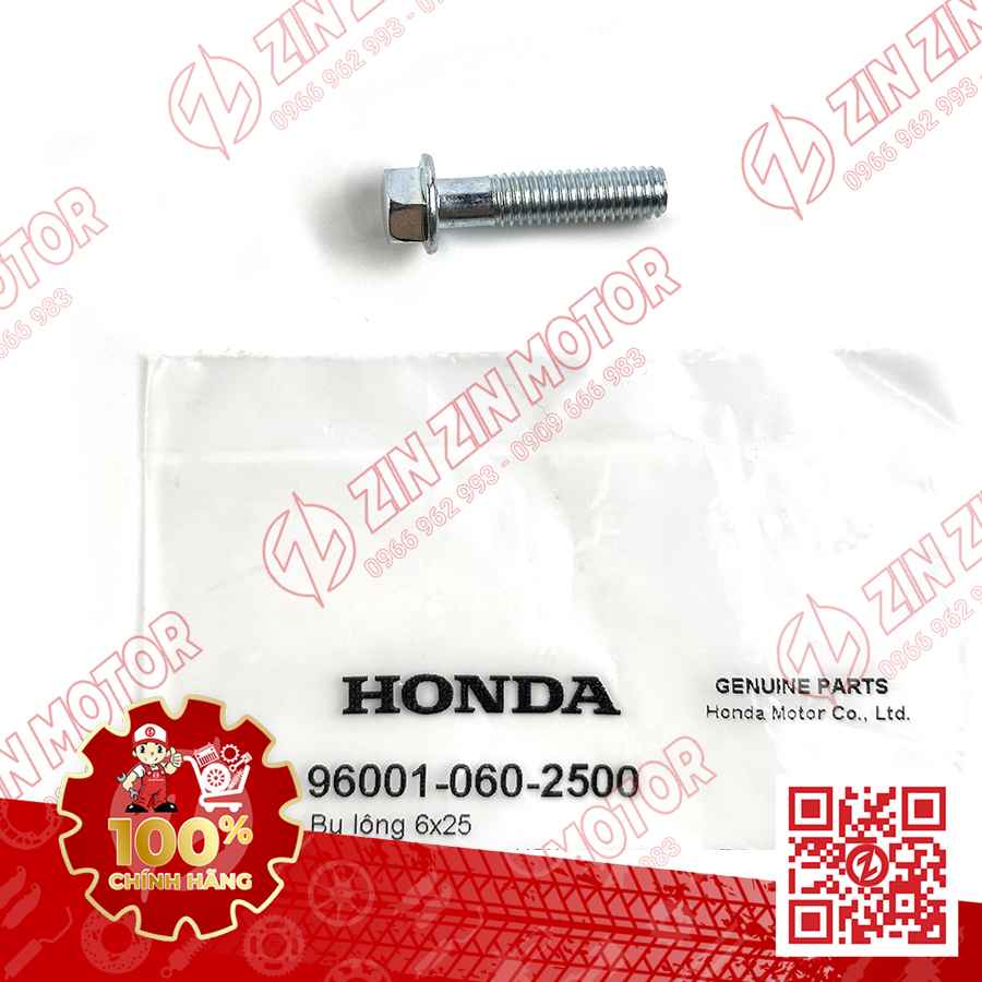 BU LÔNG 6X25MM DÙNG CHUNG NHIỀU DÒNG XE HONDA 960010602500 CHÍNH HÃNG