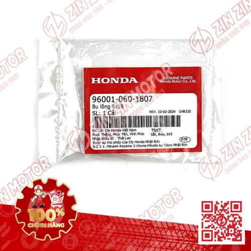 Alternative view of BU LÔNG LỤC GIÁC 6X18MM ĐEN DÙNG CHUNG NHIỀU DÒNG XE HONDA 960010601807 CHÍNH HÃNG