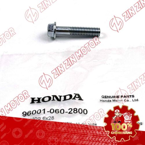 Alternative view of BU LÔNG LỤC GIÁC 6X28MM BẠC DÙNG CHUNG NHIỀU DÒNG XE HONDA 960010602800 CHÍNH HÃNG