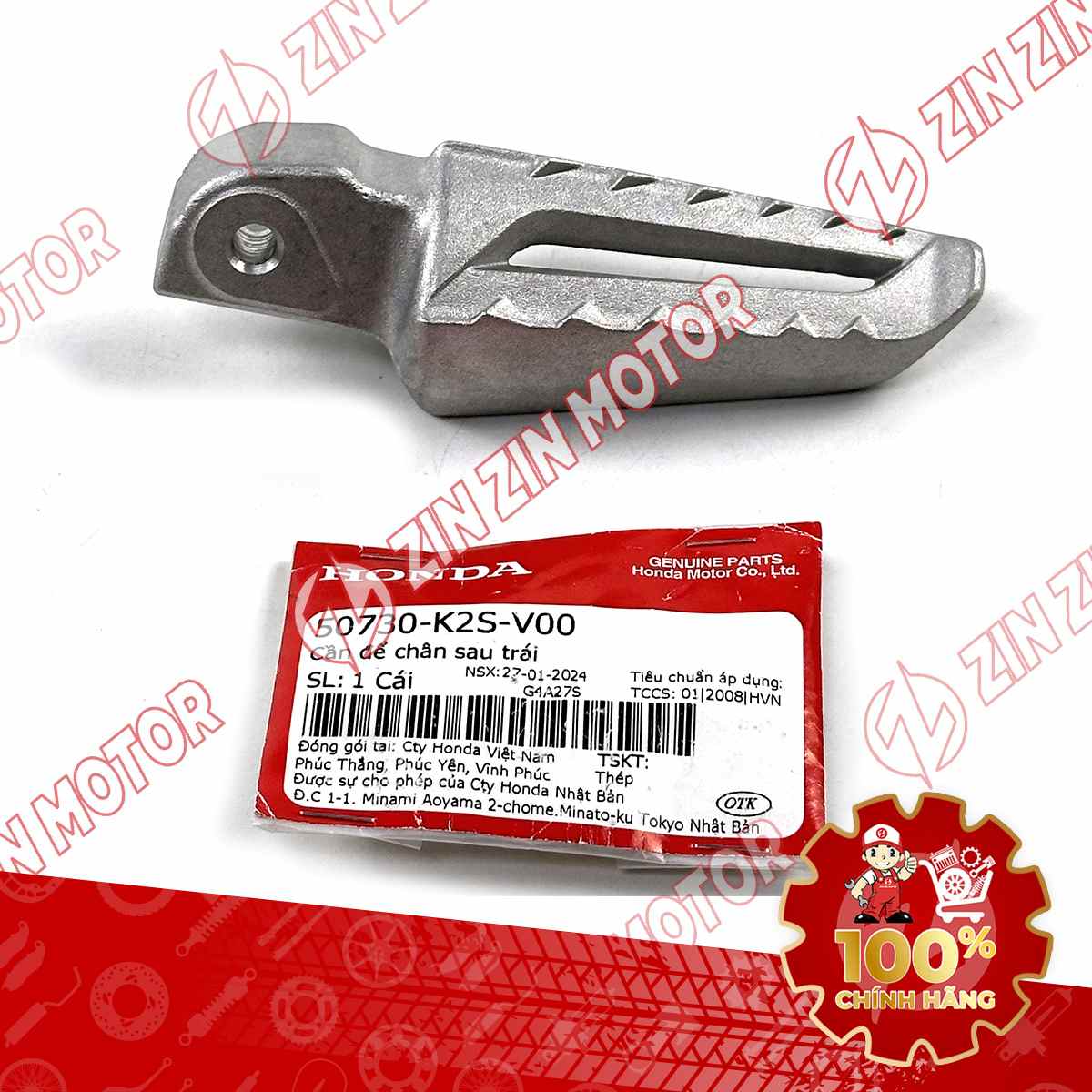 CỤC NHÔM GÁC CHÂN SAU XE VARIO 160 2023 VN BÊN TRÁI 50730K2SV00 CHÍNH HÃNG
