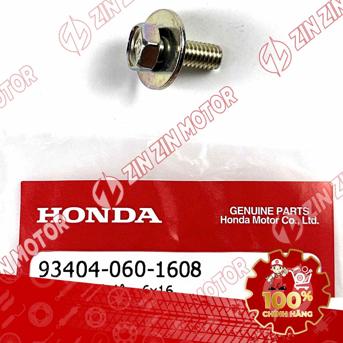 BU LÔNG CÓ ĐỆM 6X16MM DÙNG CHUNG NHIỀU LOẠI XE HONDA 934040601608 CHÍNH HÃNG