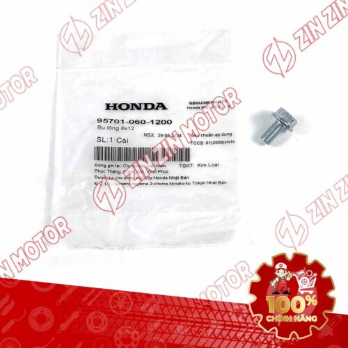 Alternative view of BU LÔNG LỤC GIÁC 6X12MM BẠC DÙNG CHUNG NHIỀU LOẠI XE HONDA 957010601200 CHÍNH HÃNG