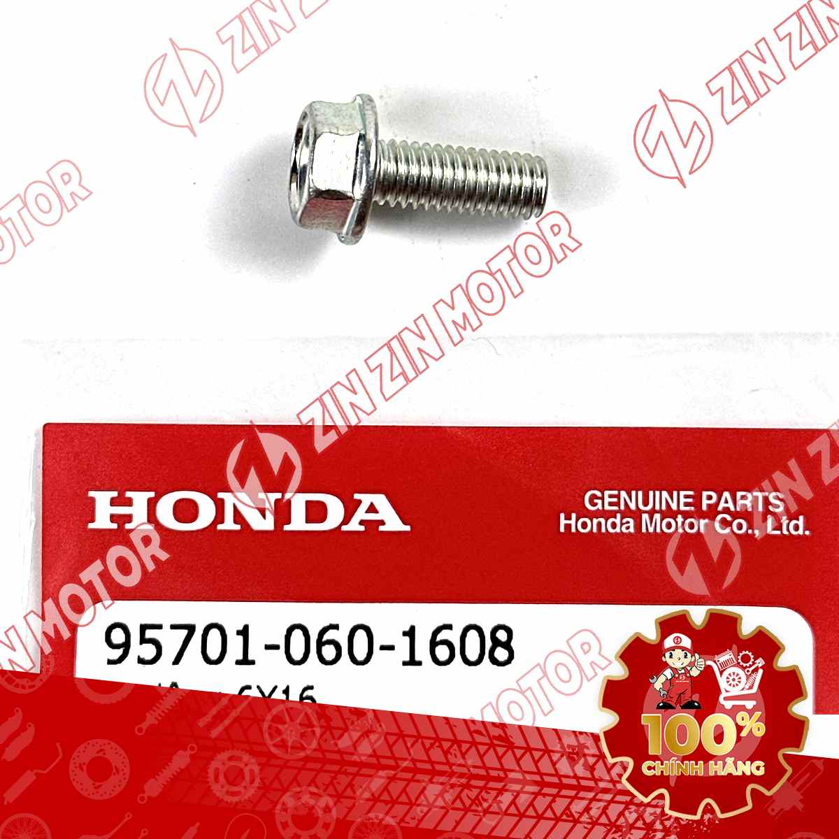 BU LÔNG LỤC GIÁC 6X16MM DÙNG CHUNG NHIỀU LOẠI XE HONDA 957010601608 CHÍNH HÃNG