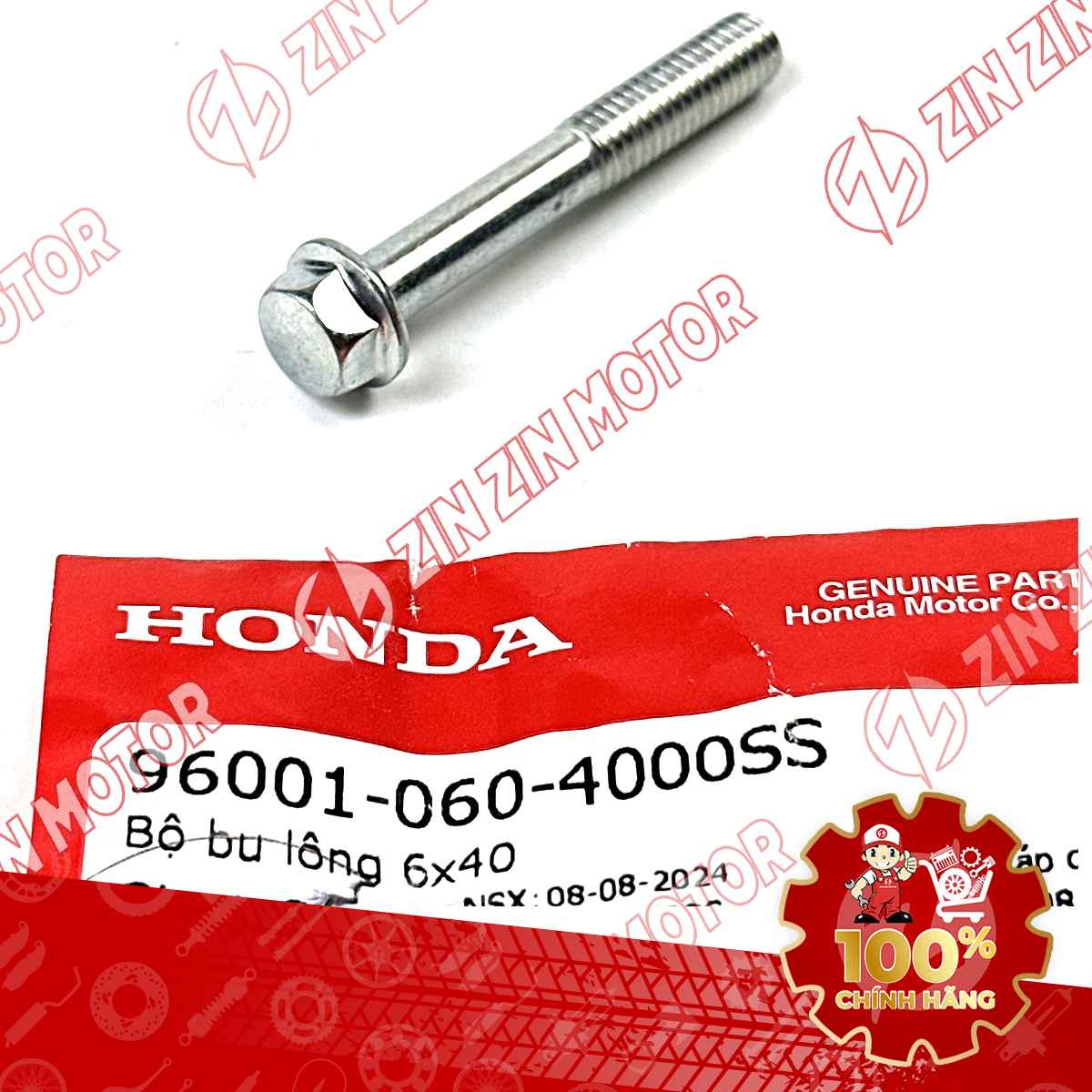 BU LÔNG MẶT BÍCH 6X40MM DÙNG CHUNG NHIỀU LOẠI XE HONDA 960010604000 CHÍNH HÃNG