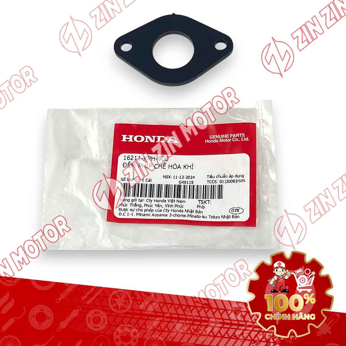 PHÍP CO XĂNG, CÁCH NHIỆT CỔ HÚT WAVE ALPHA 2017 - 2023 2024 - 2025, WAVE BLADE 110  16211KPH900 CHÍNH HÃNG