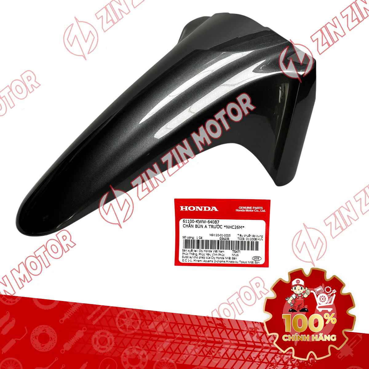DÈ TRƯỚC WAVE ALPHA 2025 XÁM 61100KWW640B7 CHÍNH HÃNG