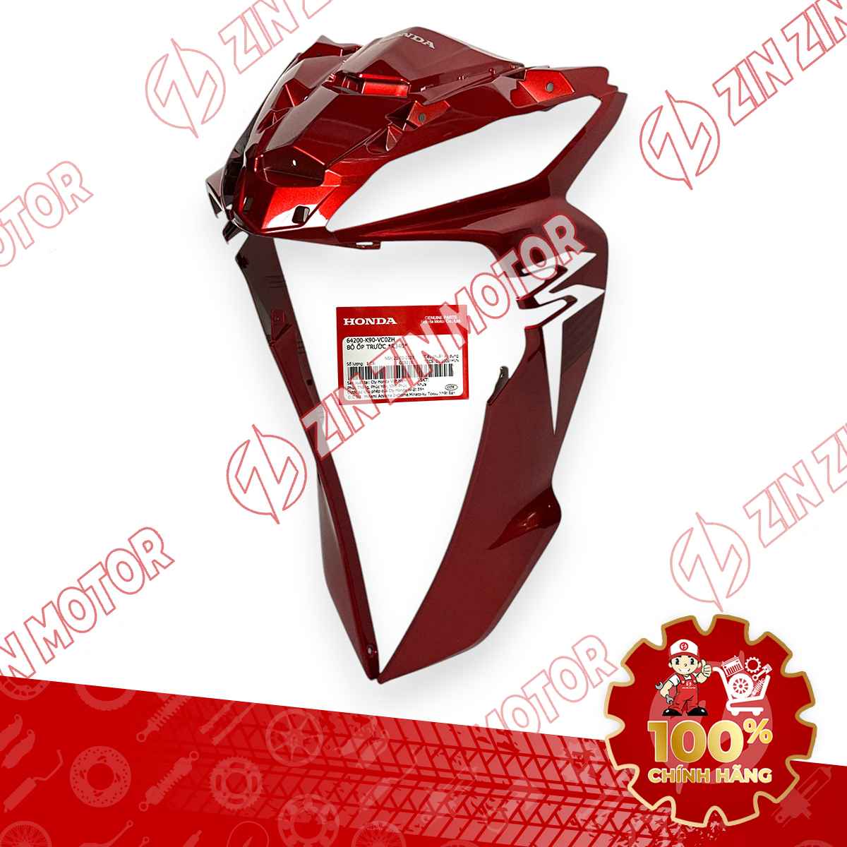 QUÂY MẶT NẠ LỚN TRƯỚC WAVE RSX ĐỎ 2019 BÁNH CĂM 64200K90VC0ZH CHÍNH HÃNG