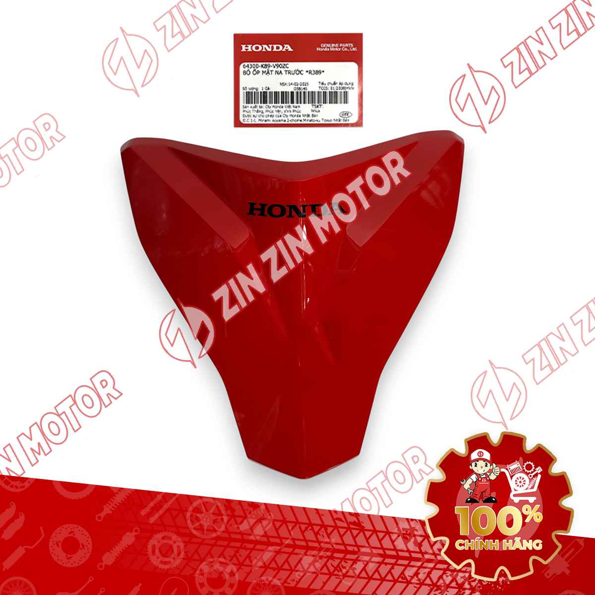 MẶT NẠ TRƯỚC WAVE ALPHA 2024 2025 ĐỎ 64300K89V90ZC CHÍNH HÃNG
