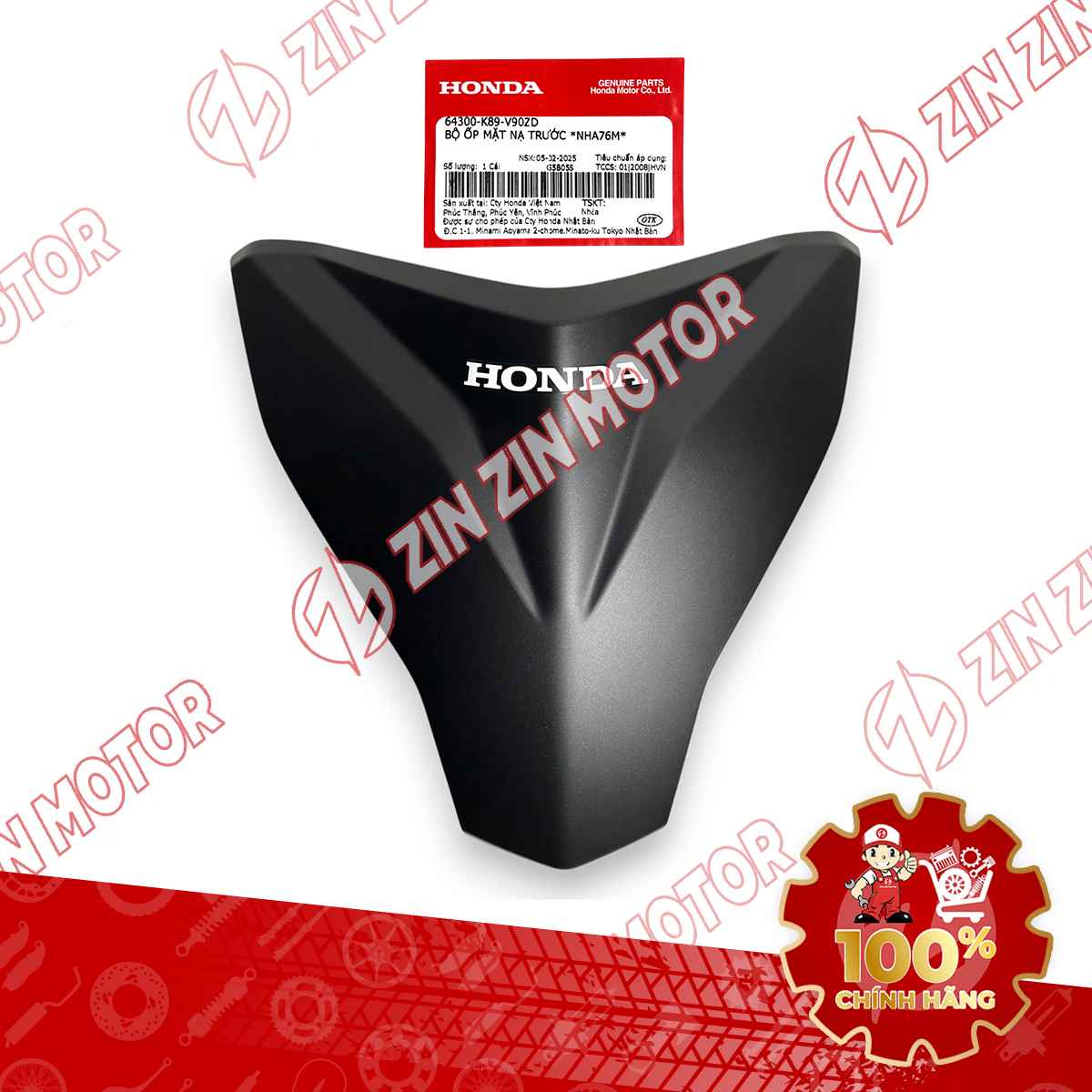 MẶT NẠ TRƯỚC WAVE ALPHA 2024 ĐEN NHÁM 64300K89V90ZD CHÍNH HÃNG