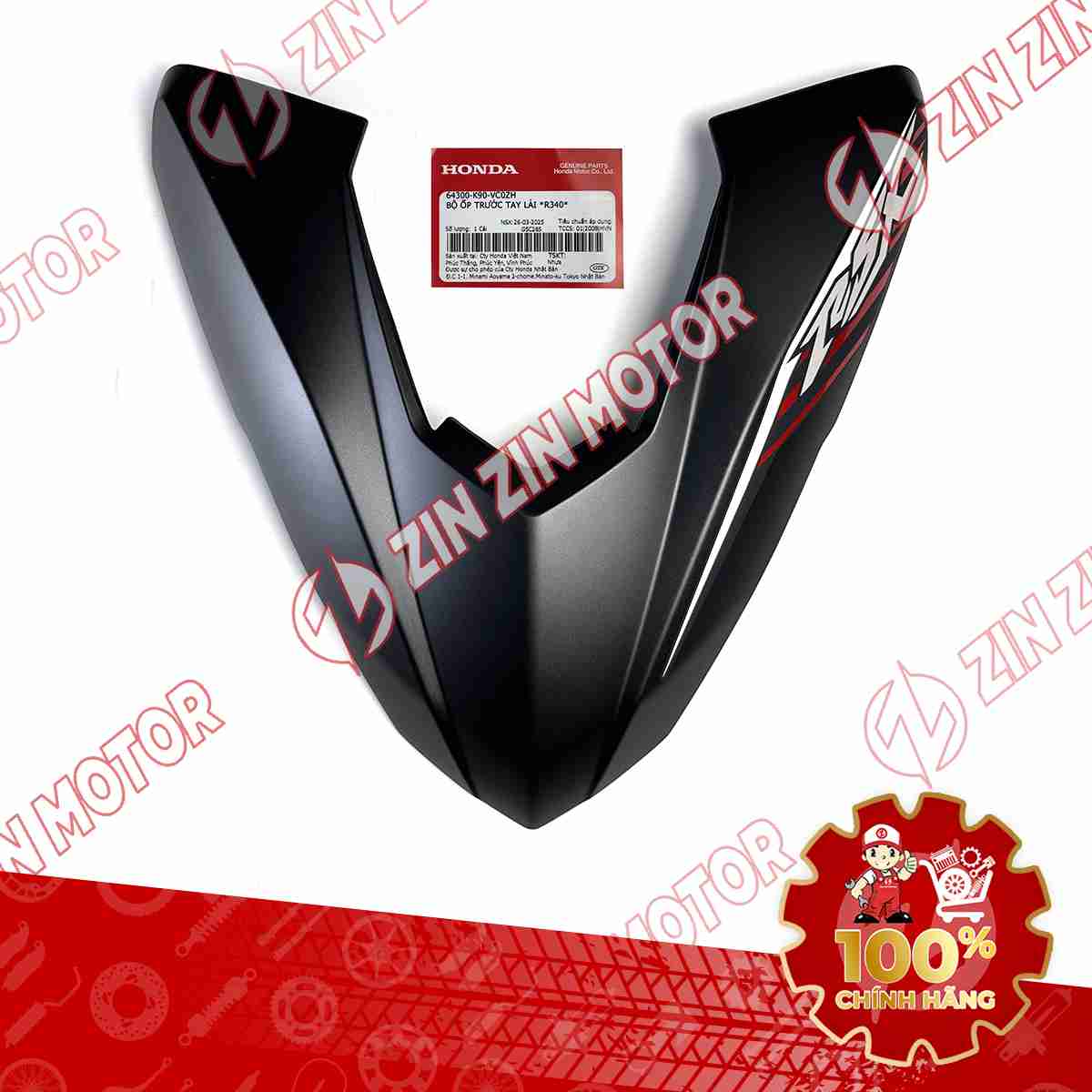 MẶT NẠ CHỮ V TRƯỚC WAVE RSX ĐEN ĐỎ 2019 64300K90VC0ZH CHÍNH HÃNG