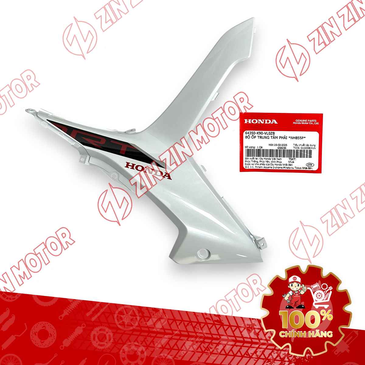 ỐP TRUNG TÂM WAVE RSX TRẮNG 2023 BÊN PHẢI 64350K90VL0ZB CHÍNH HÃNG
