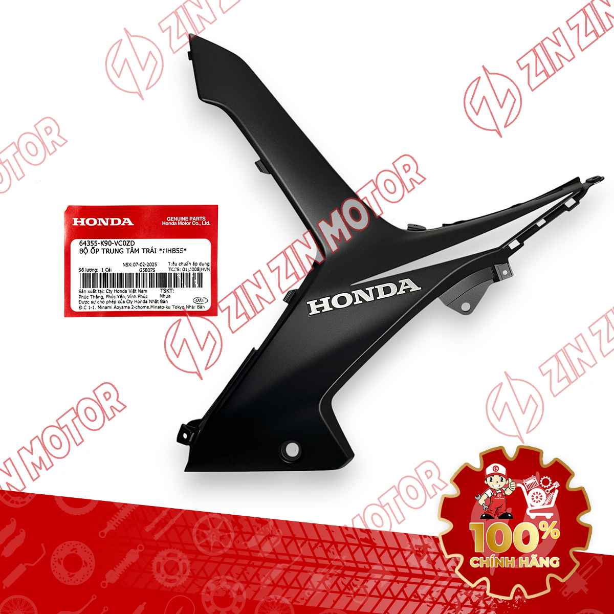 ỐP TRUNG TÂM WAVE RSX TRẮNG ĐEN 2019 BÊN TRÁI 64355K90VC0ZD CHÍNH HÃNG