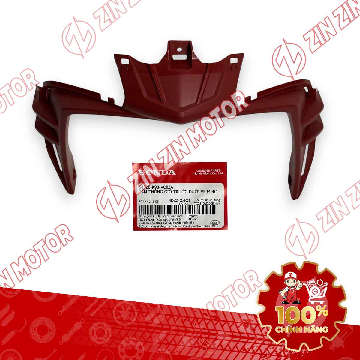 CÁNH GIÓ, TẤM THÔNG GIÓ WAVE RSX 2019 2020 2021 2022 2023 MÀU ĐỎ 64520K90VC0ZA CHÍNH HÃNG