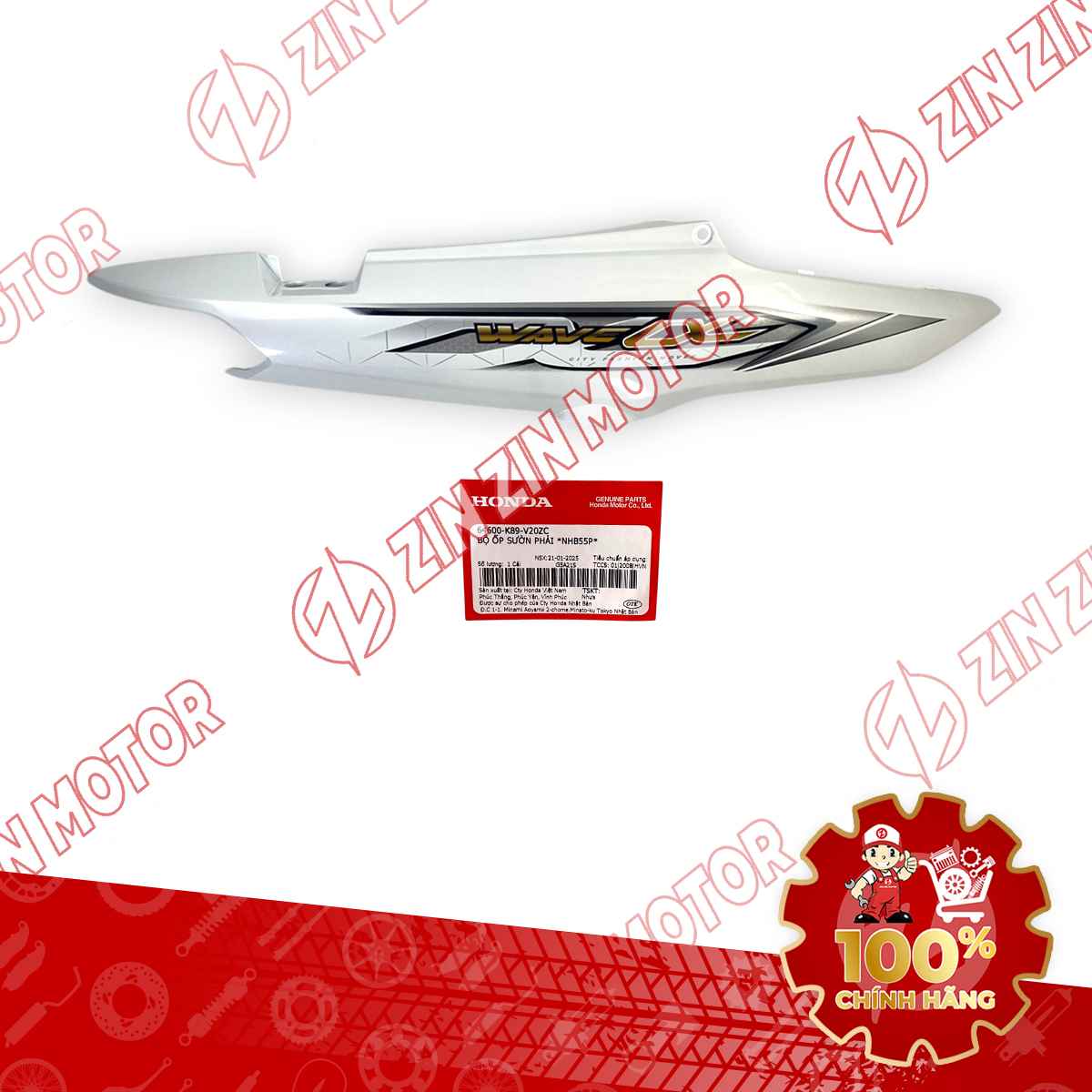 ỐP SƯỜN WAVE ALPHA TRẮNG 2018 PHẢI 64600K89V20ZC CHÍNH HÃNG