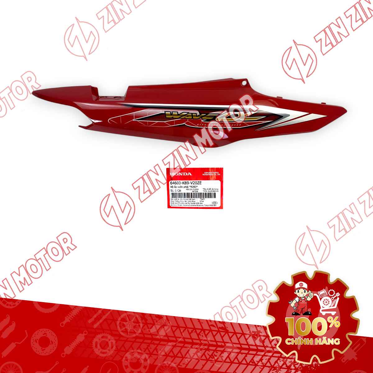 ỐP SƯỜN WAVE ALPHA ĐỎ 2018 PHẢI 64600K89V20ZE CHÍNH HÃNG