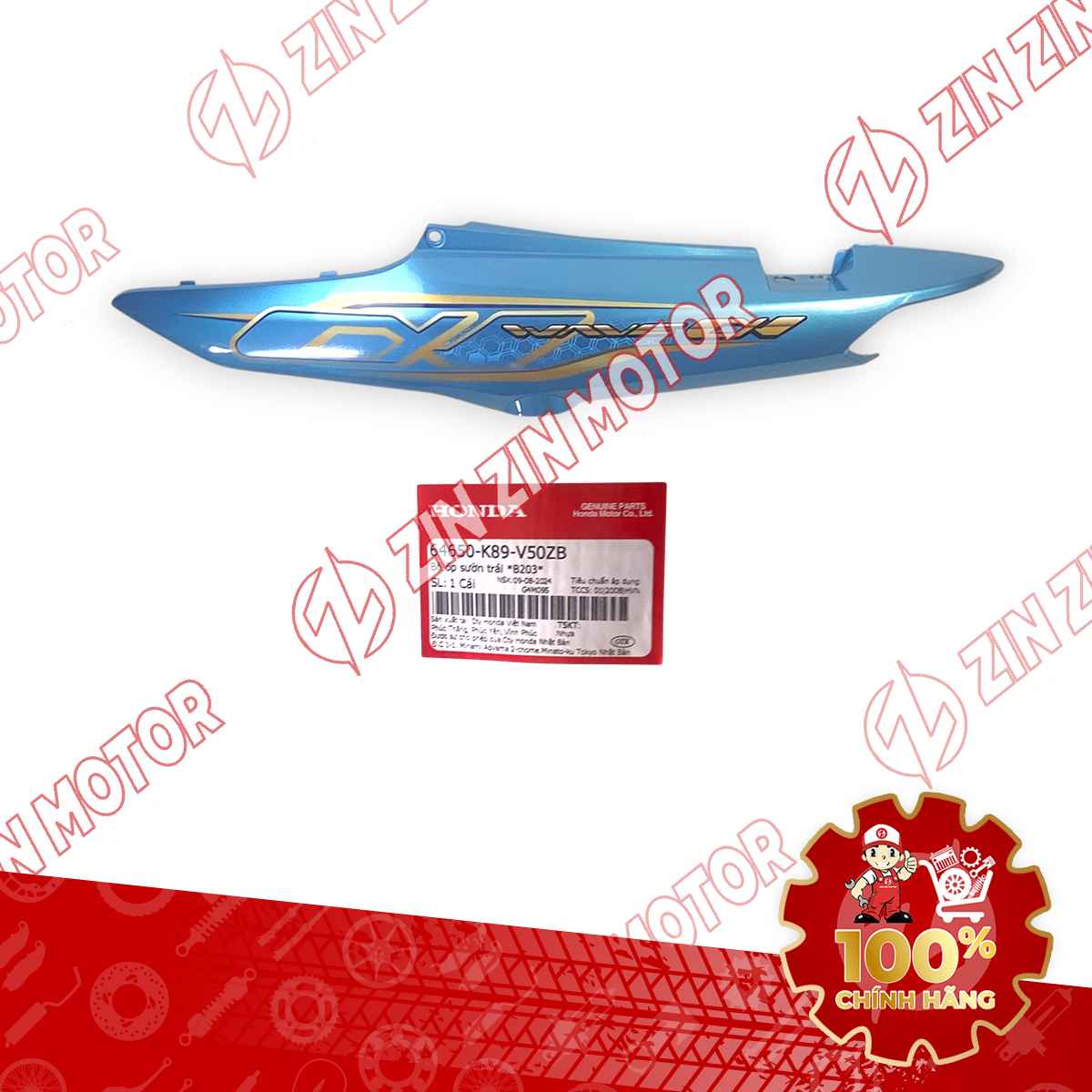 ỐP SƯỜN WAVE ALPHA XANH NGỌC 2021-2020 TRÁI 64650K89V50ZB CHÍNH HÃNG