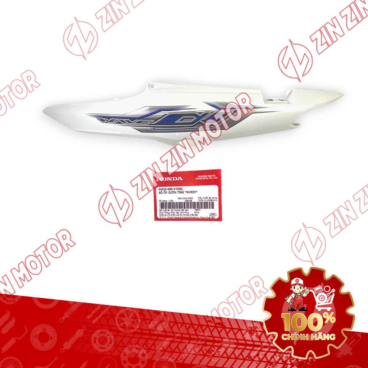 ỐP SƯỜN WAVE ALPHA TRẮNG 2023 TRÁI 64650K89V70ZD CHÍNH HÃNG
