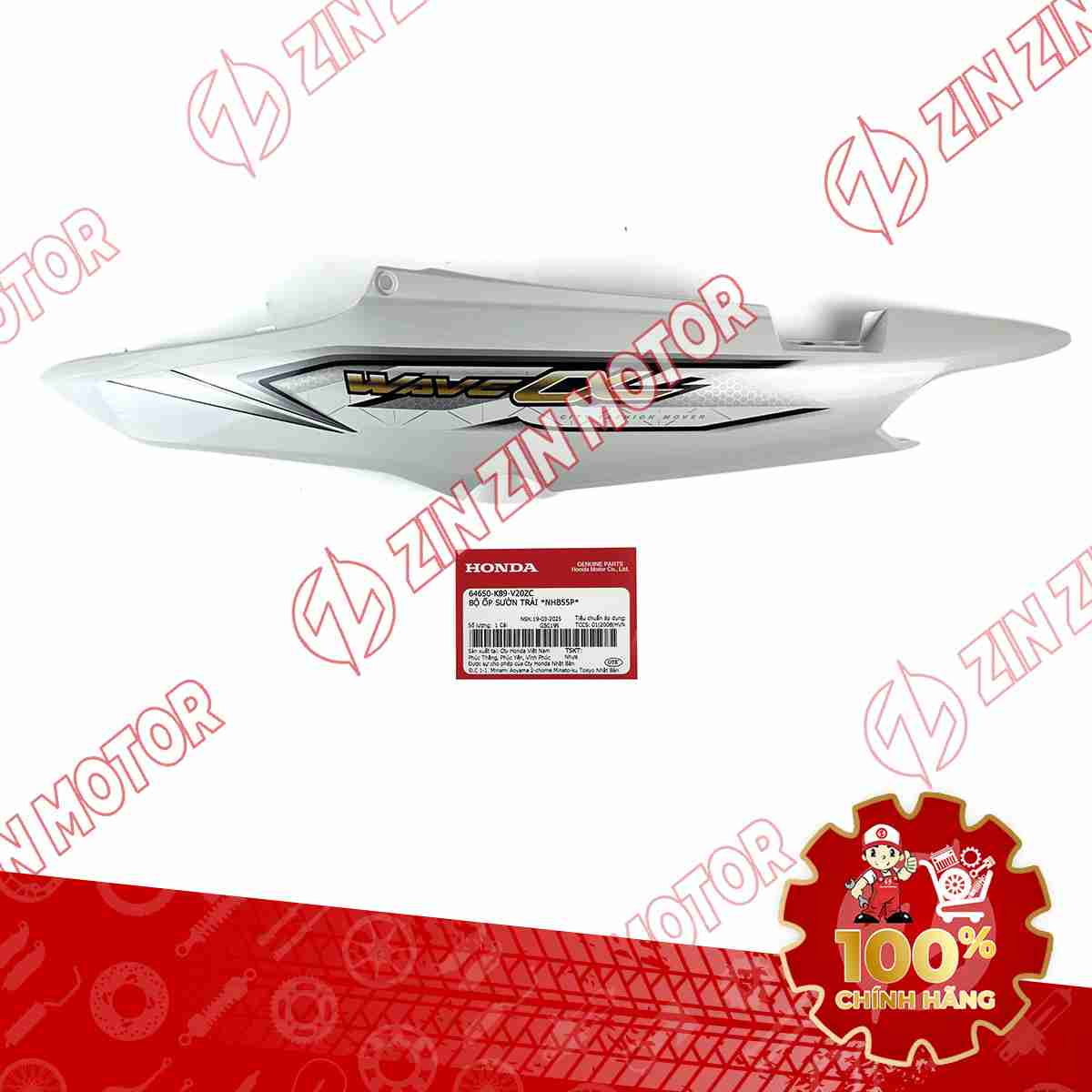 ỐP SƯỜN WAVE ALPHA TRẮNG 2018 TRÁI 64650K89V20ZC CHÍNH HÃNG