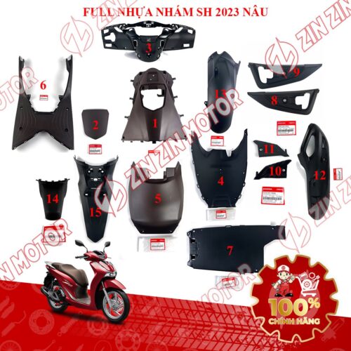 Alternative view of Full Dàn Áo Nhựa Nhám SH 2020 - 2024+, SH160i 2023 2024+, SH 150i 2020 2021 2022, SH 125i 2020 - 2024+ Chính Hãng Honda