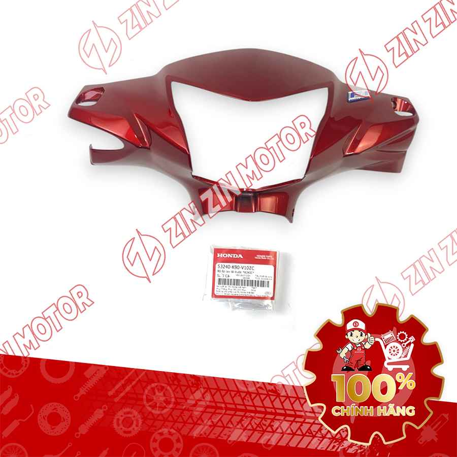 NẮP ỐP TRƯỚC TAY LÁI, ỐP ĐẦU WAVE RSX 2019 2020 2021 2022 2023 ĐỎ R-340C PHANH CƠ 53240K90V10ZC CHÍNH HÃNG