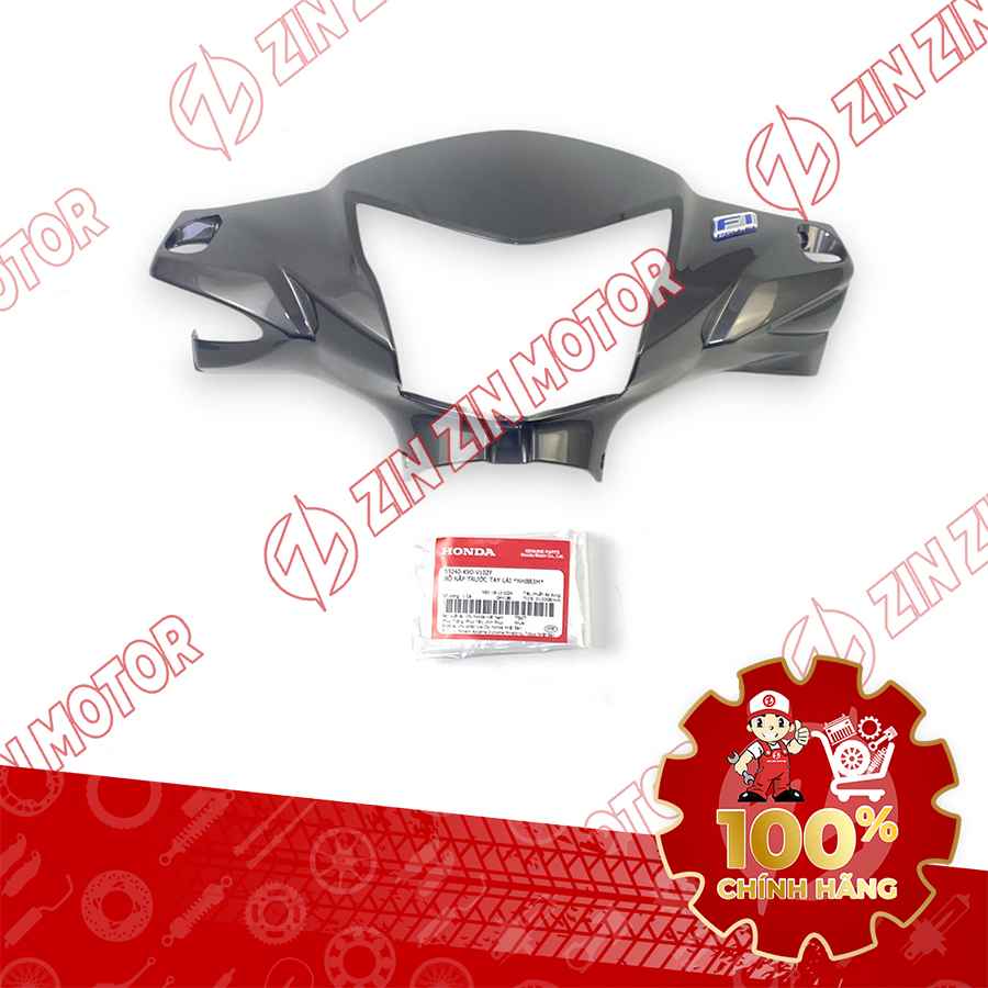 NẮP ỐP TRƯỚC TAY LÁI, ỐP ĐẦU WAVE RSX 2019 2020 2021 2022 2023 XÁM ĐEN PHANH CƠ 53240K90V10ZF CHÍNH HÃNG