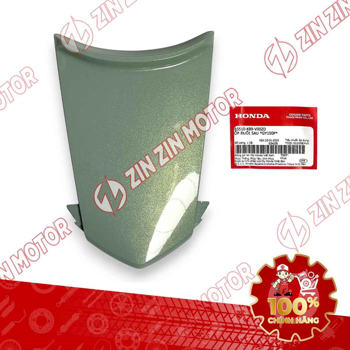 NẮP ỐP ĐUÔI SAU WAVE ALPHA 2017 2018 2019 2020 2021 2022 2023 XANH CỐM 83510K89V00ZD CHÍNH HÃNG