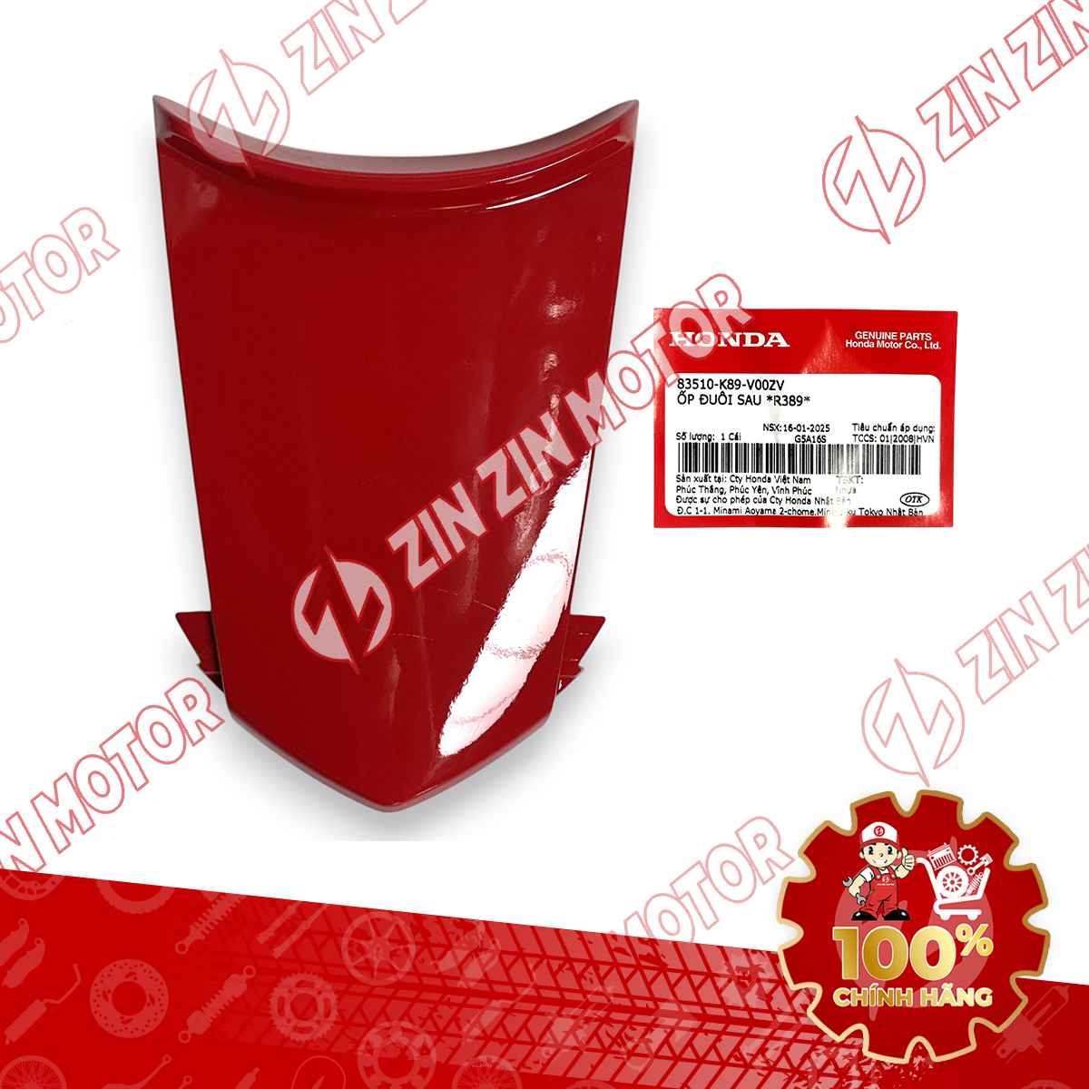 NẮP ỐP ĐUÔI SAU WAVE ALPHA 2017 2018 2019 2020 2021 2022 2023 ĐỎ 2023 R-389 83510K89V00ZV CHÍNH HÃNG