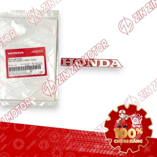 TEM HONDA DÁN ỐP YẾM TRONG WAVE ALPHA 2017 2018 2019 2020 2021 2022 2023 110MM MÀU BẠC NỀN ĐỎ 86101K89V60ZA CHÍNH HÃNG