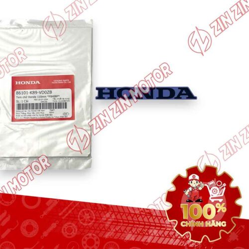 TEM CHỮ HONDA DÁN CÁNH YẾM TRONG WAVE ALPHA 2024 2025 110MM CHỮ ĐEN NỀN XANH 86101K89VD0ZB CHÍNH HÃNG