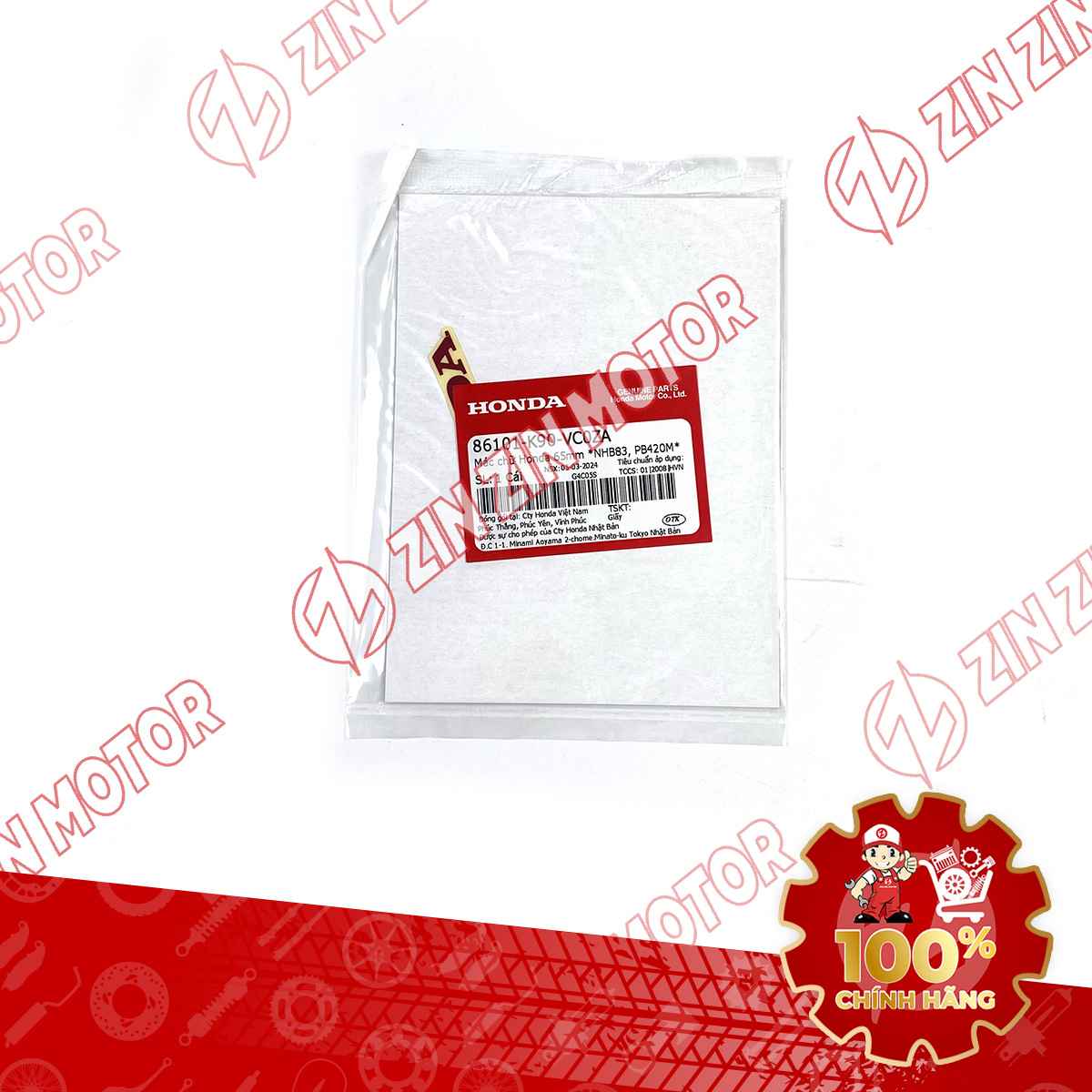 TEM CHỮ HONDA DÁN MẶT NẠ WAVE RSX 2019 2020 65MM PHIÊN BẢN BÁNH MÂM PHANH ĐĨA | WAVE RSX 2021 2022 PHIÊN BẢN BÁNH MÂM THẮNG ĐĨA CHỮ ĐỎ 86101K90VC0ZA CHÍNH HÃNG