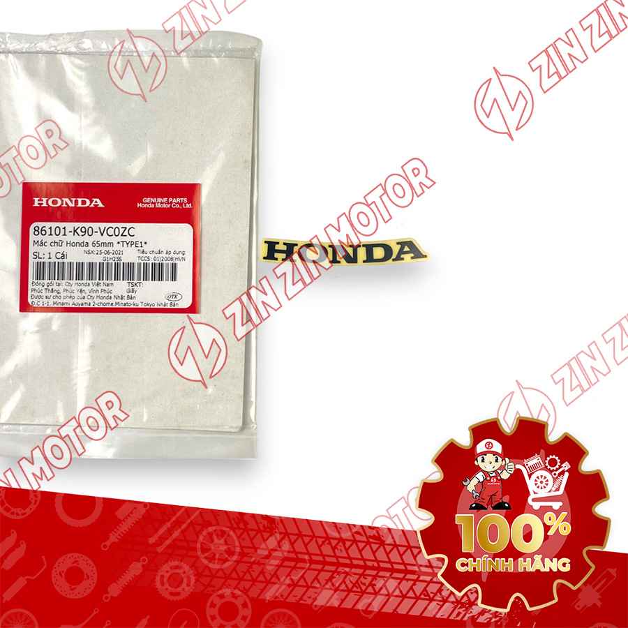 TEM CHỮ HONDA DÁN MẶT NẠ WAVE RSX 2019 2020 PHIÊN BẢN BÁNH CĂM PHANH CƠ/ĐĨA | WAVE RSX 2019 2020 65MM PHIÊN BẢN BÁNH MÂM PHANH ĐĨA | WAVE RSX 2021 2022 PHIÊN BẢN BÁNH CĂM PHANH CƠ/ĐĨA 65MM CHỮ ĐEN 86101K90VC0ZC CHÍNH HÃNG