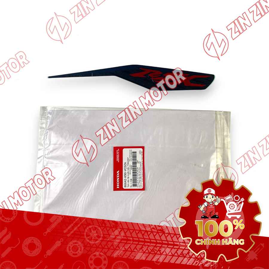 TEM MẶT NẠ CHỮ V TRƯỚC WAVE RSX 2019 2020 PHIÊN BẢN BÁNH MÂM PHANH ĐĨA XE XANH XÁM 86642K90VC0ZA CHÍNH HÃNG
