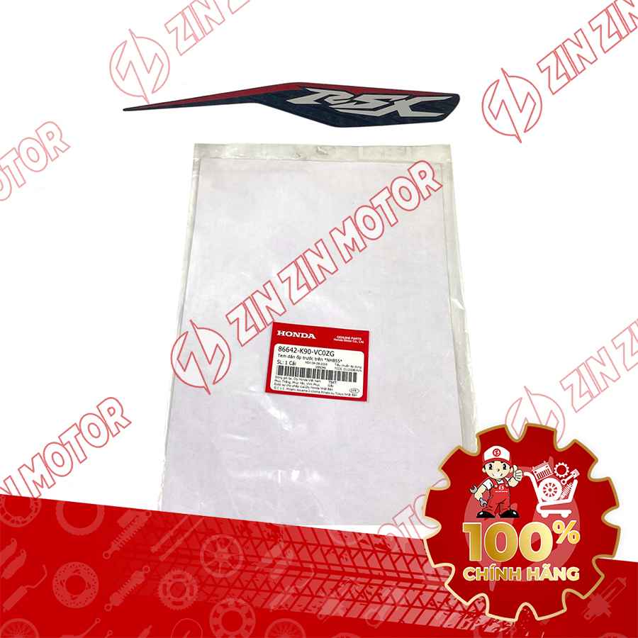 TEM MẶT NẠ CHỮ V TRƯỚC WAVE RSX 2019 2020 PHIÊN BẢN BÁNH CĂM PHANH CƠ/ĐĨA XE TRẮNG 86642K90VC0ZG CHÍNH HÃNG