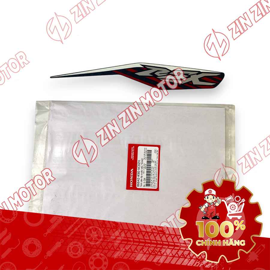 TEM MẶT NẠ CHỮ V TRƯỚC WAVE RSX 2019 2020 PHIÊN BẢN BÁNH CĂM PHANH CƠ/ĐĨA XE ĐỎ 86642K90VC0ZH CHÍNH HÃNG