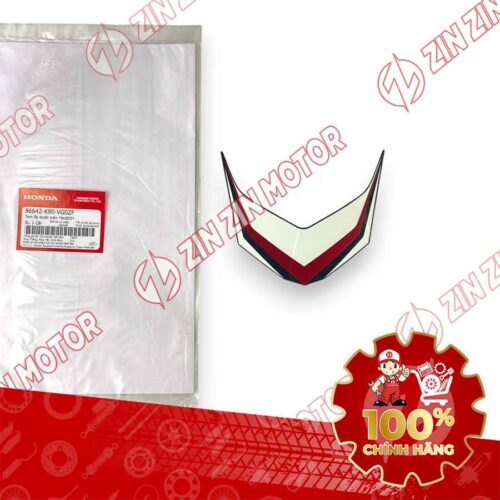 TEM MẶT NẠ CHỮ V TRƯỚC WAVE RSX 2021 2022 PHIÊN BẢN BÁNH CĂM PHANH CƠ/ĐĨA XE TRẮNG 86642K90VG0ZF CHÍNH HÃNG
