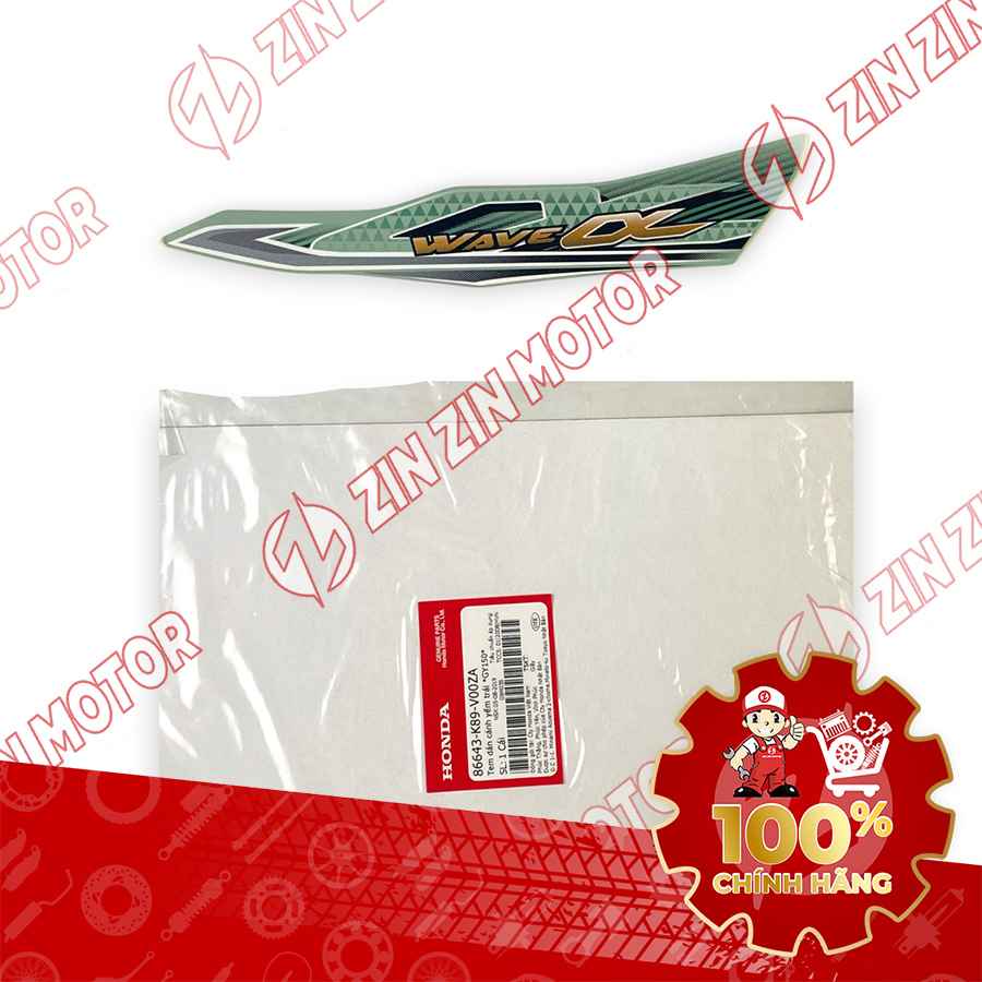 TEM CÁNH YÊM TRÁI WAVE ALPHA XE XANH CỐM 2017 86643K89V00ZA CHÍNH HÃNG