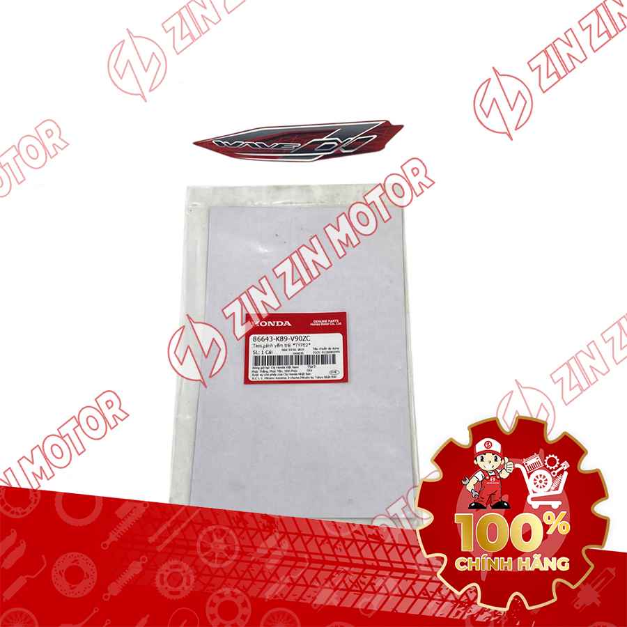 TEM CÁNH YẾM TRÁI WAVE ALPHA 2024 205 XE ĐỎ 2024 86643K89V90ZC CHÍNH HÃNG